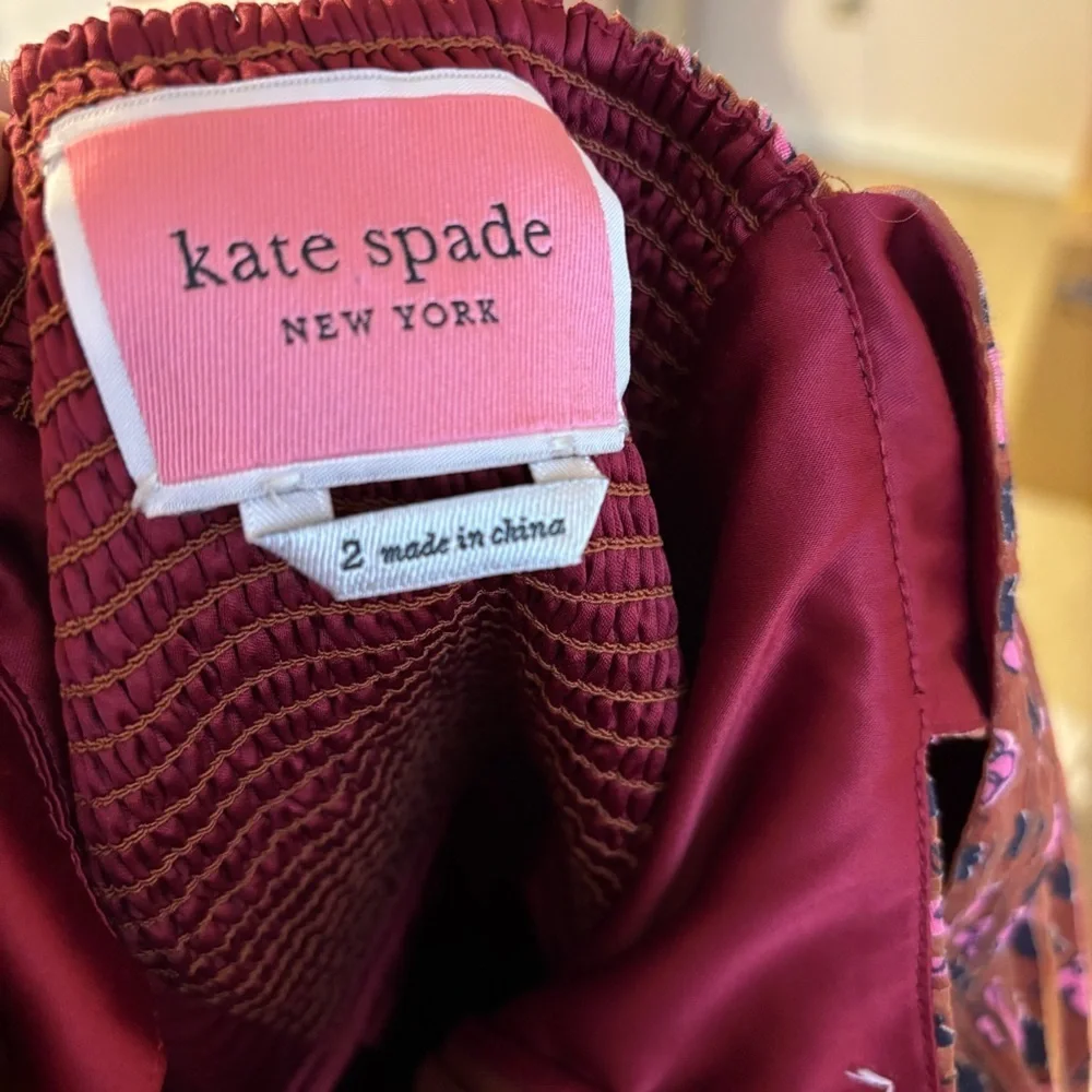 Kate Spade Floradoodle Dress Size 2 Floral Print Crossover Midi Dress NWOT - Picture 5 of 8